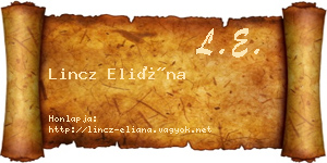 Lincz Eliána névjegykártya
